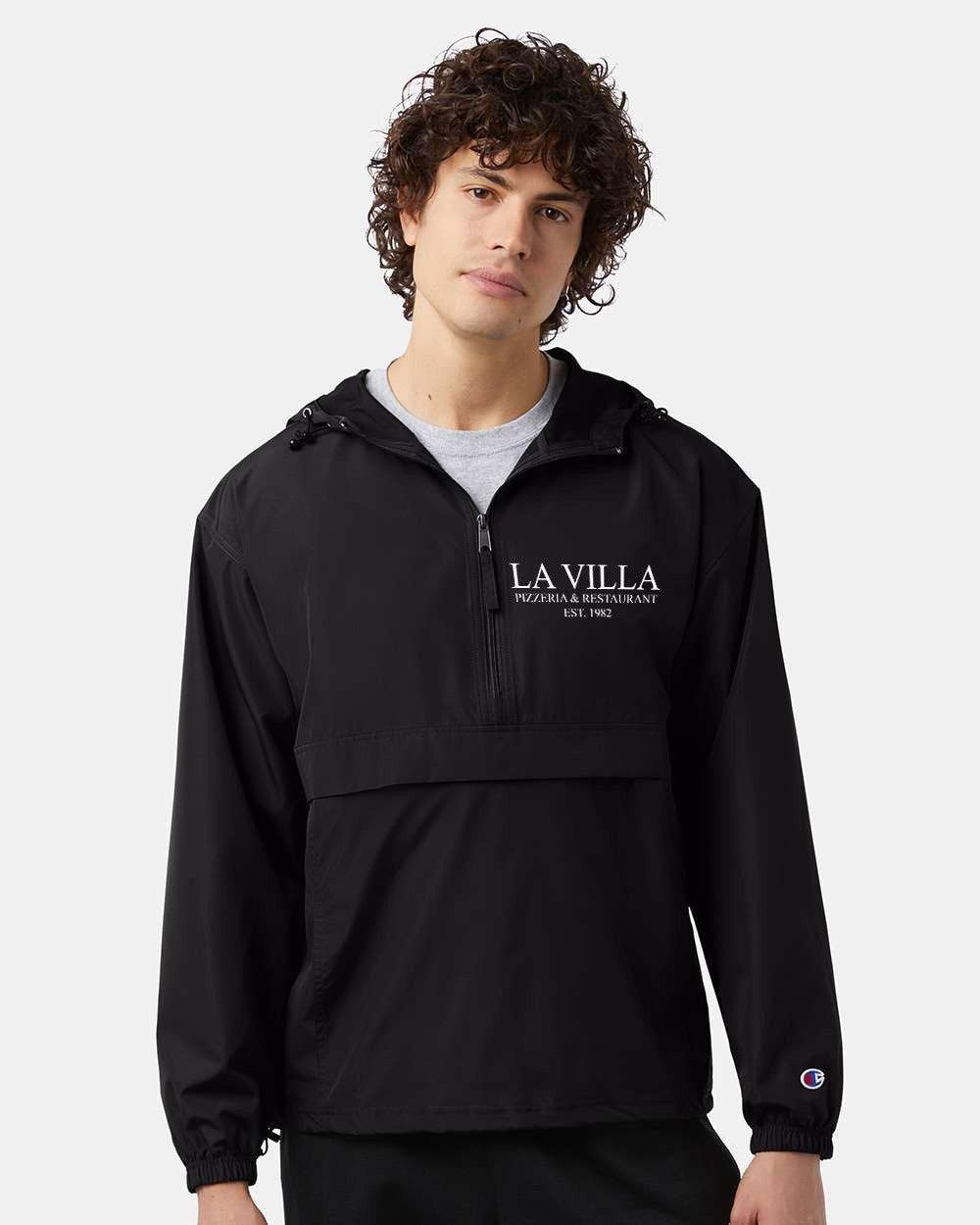 La Villa - Champion Hooded Packable Quarter-Zip Rain Jacket